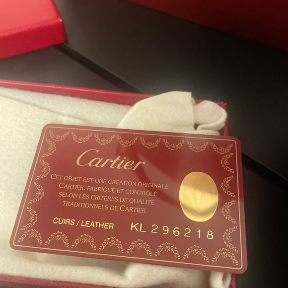 NEW Vintage Authentic Cartier Glasses Case Pouch Bordeaux Leather W Box & Bag main image 0